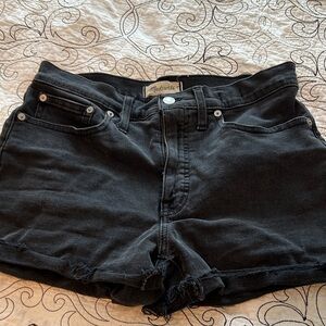 Madewell black denim high rise shorts 27